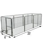 6' X 20' Basic Dog Kennel Pro (Galvanized)