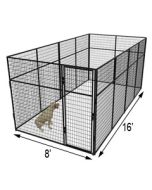 8' X 16' Basic 7' Tall Wire Kennel (Powder-Coated)