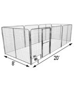 8' X 20' Basic Dog Kennel Pro (Galvanized)