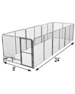 8' X 24' Basic Dog Kennel Pro (Galvanized)