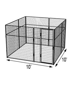 10' X 10' Basic 7' Tall Wire Kennel (Powder-Coated)