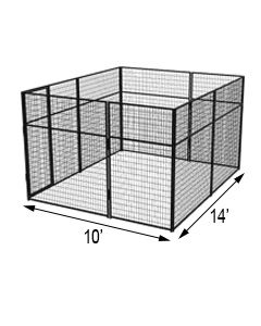 10' X 14' Basic 7' Tall Wire Kennel (Powder-Coated)