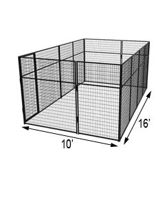 10' X 16' Basic 7' Tall Wire Kennel (Powder-Coated)