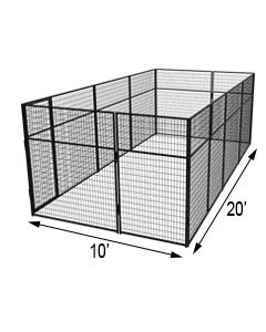 10' X 20' Basic 7' Tall Wire Kennel (Powder-Coated)