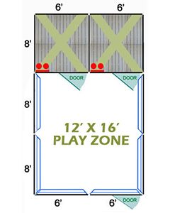 12' X 16' Complete Playzone W/Multiple 6' X 8' PRO Dog Kennels X2	
