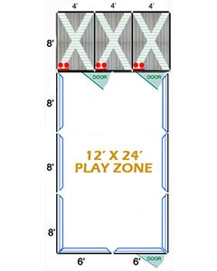 12' X 24' Complete Playzone W/Multiple 4' X 8' PRO Dog Kennels X3	