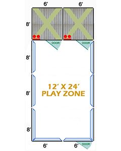 12' X 24' Complete Playzone W/Multiple 6' X 8' PRO Dog Kennels X2	