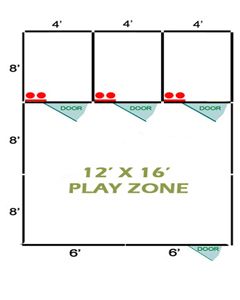 12' X 16' Basic Playzone W/Multiple 4' X 8' PRO Dog Kennels X3