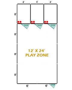 12' X 8' Basic Playzone W/Multiple 4' X 8' PRO Dog Kennels X3	