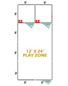12' X 24' Basic Playzone W/Multiple 6' X 8' PRO Dog Kennels X2