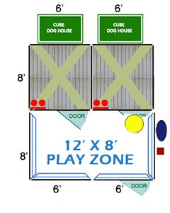 12' X 8' Ultimate Playzone W/Multiple 6' X 8' PRO Dog Kennels X2 & Cube Dog Houses 	