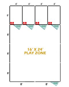 16' X 24' Basic Playzone W/Multiple 4' X 8' PRO Dog Kennels X4	
