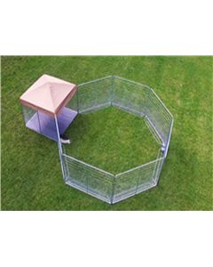 18' X 18' Ultimate Heptagon Kennel with Cozy Nook (Galvanized) 