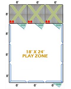 18' X 24' Complete Playzone W/Multiple 6' X 8' PRO Dog Kennels X3	