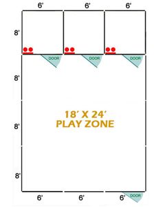 18' X 24' Basic Playzone W/Multiple 6' X 8' PRO Dog Kennels X3	