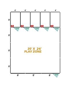 20' X 24' Basic Playzone W/Multiple 4' X 8' PRO Dog Kennels X5	