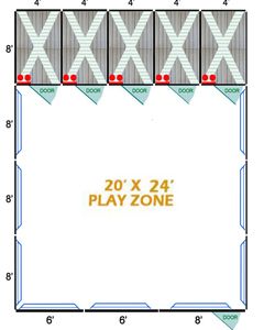 20' X 24' Complete Playzone W/Multiple 4' X 8' PRO Dog Kennels X5	