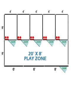 20' X 8' Basic Playzone W/Multiple 4' X 8' PRO Dog Kennels X5	