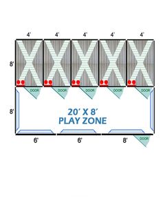 20' X 8' Complete Playzone W/Multiple 4' X 8' PRO Dog Kennels X5	