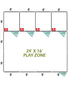 24' X 16' Basic Playzone W/Multiple 6' X 8' PRO Dog Kennels X4	