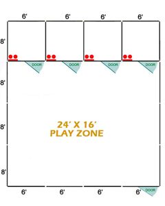 24' X 24' Basic Playzone W/Multiple 6' X 8' PRO Dog Kennels X4	