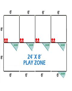24' X 8' Basic Playzone W/Multiple 6' X 8' PRO Dog Kennels X4	