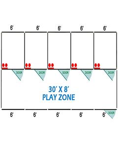 30' X 8' Basic Playzone W/Multiple 6' X 8' PRO Dog Kennels X5