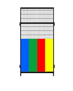 Single 4' X 7' Tall Wire Partition Panel W/Colored Anti-Fight