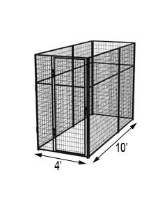 4' X 10' Basic 7' Tall Wire Kennel (Powder-Coated)