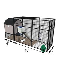 K9 Kennel Barn With 4' X 10' X 7' Tall Run & Metal Cover (Ultimate)