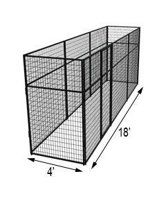 4' X 18' Basic 7' Tall Wire Kennel (Powder-Coated)
