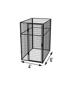 4' X 6' Basic 7' Tall Wire Kennel (Powder-Coated)