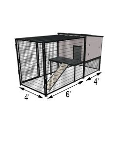 K9 Kennel Castle With 4' X 6' X 7' Tall Run & Metal Cover (Basic) 