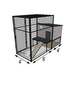 K9 Kennel Castle With 4' X 6' X 7' Tall Run & Metal Cover (Complete) 
