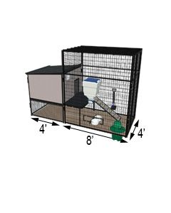 K9 Kennel Castle With 4' X 6' X 7' Tall Run & Metal Cover (Ultimate) 