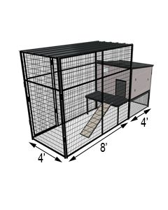 K9 Kennel Castle With 4' X 8' X 7' Tall Run & Metal Top (Basic) 
