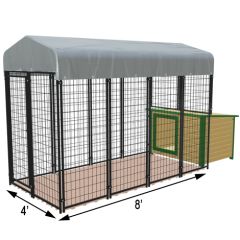 4' X 8' Value Kennel & XL Cabin Dog House Combo (Complete)
