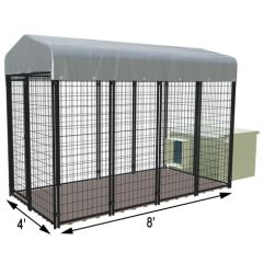 4' X 8' Value Kennel & Cube Dog House Combo (Complete)