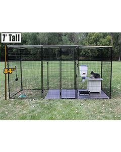 6' X 24' Ultimate 7' Tall Wire Kennel (Powder-coated)