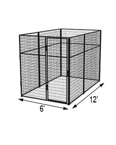 6' X 12' Basic 7' Tall Wire Kennel (Powder-Coated)