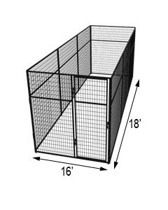 6' X 18' Basic 7' Tall Wire Kennel (Powder-Coated)
