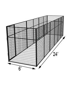 6' X 24' Basic 7' Tall Wire Kennel (Powder-Coated)