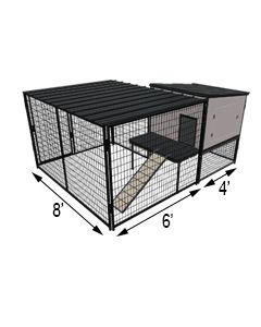 K9 Kennel Castle With 8' X 6' X 5' tall Run & Metal Cover (Basic) 