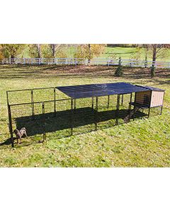 K9 Kennel Castle With 8' X 24' X 7' Tall Run & Metal Cover (Complete) 