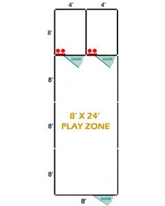8' X 24' Basic Playzone W/Multiple 4' X 8' PRO Dog Kennels X2	