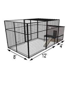 K9 Kennel Castle With 8' X 12' X 7' Tall  Run & Metal Cover (Complete) 