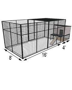 K9 Kennel Castle With 8' X 16' X 7' Tall Run & Metal Cover (Complete) 