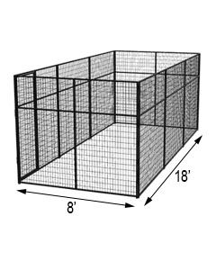 8' X 18' Basic 7' Tall Wire Kennel (Powder-Coated)