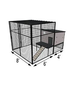 K9 Kennel Castle With 8' X 6' X 7' tall Run & Metal Cover (Basic) 