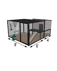 K9 Kennel Castle With 8' X 6' X 5' Tall Run & Metal Cover (Ultimate)